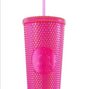 Neon pink studded tumbler